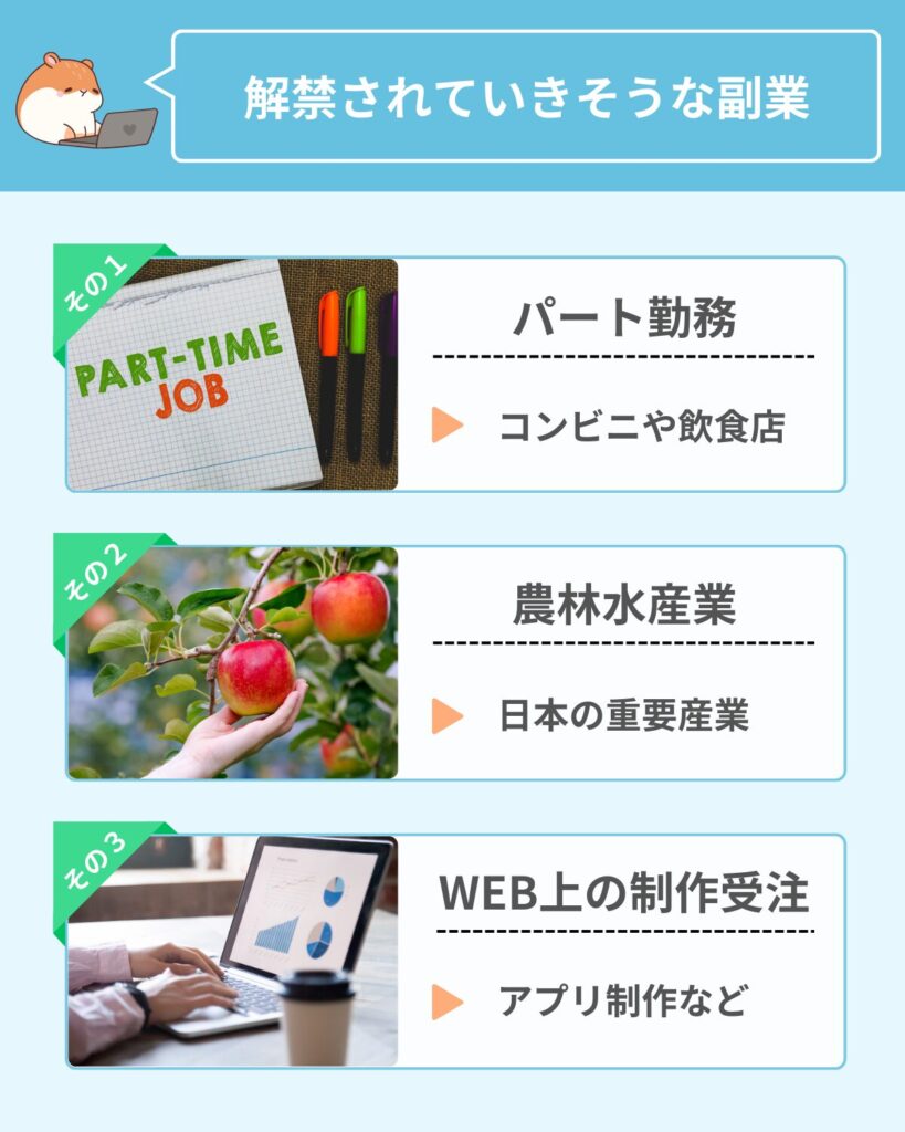 今後解禁していきそうな副業